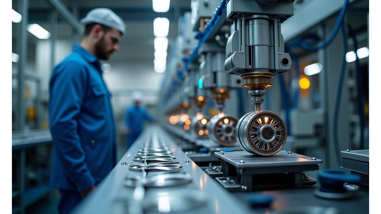 大手リールメーカーの工場風景