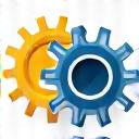 連結された歯車とクラウドアイコンのイラスト